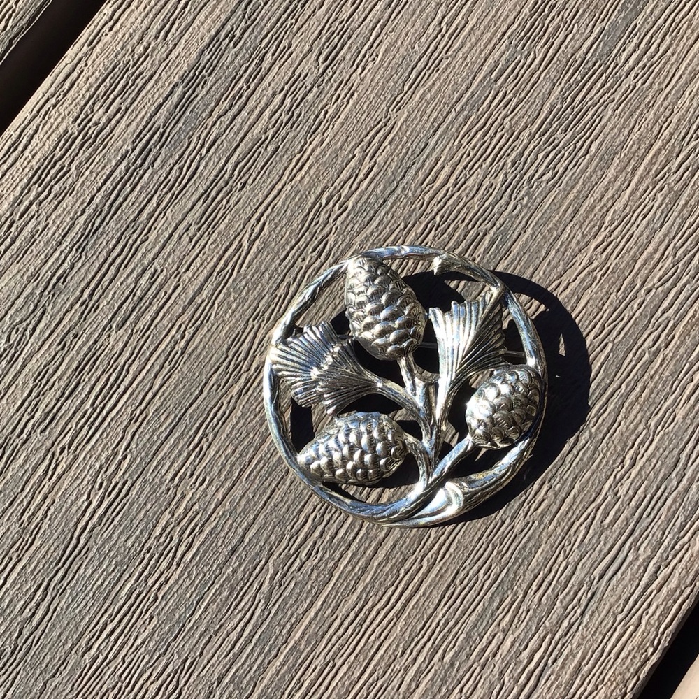 Vintage Danecraft Sterling Silver Pine Cone Brooch Jewelry